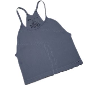 FP Movement Cropped Ribbed Run Grey Patterned Tank Top X-Small
